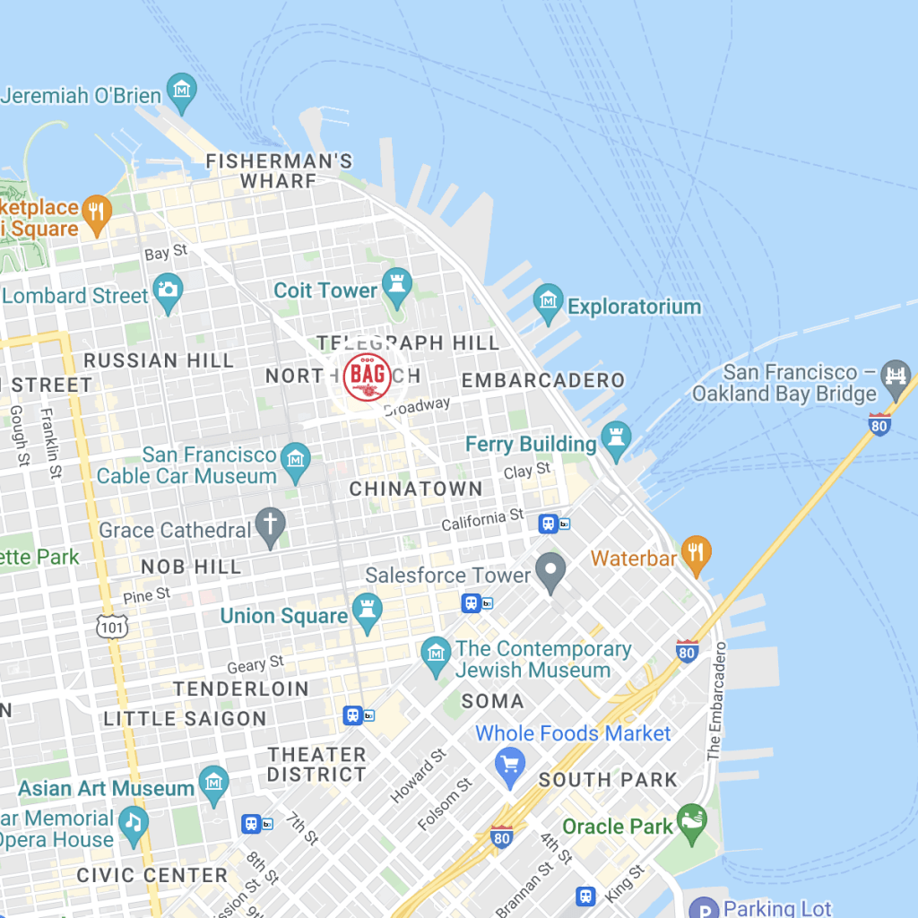 Map showing Maggie McGarry's location in North Beach, San Francisco
